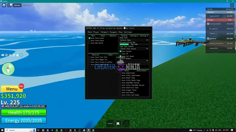 Blox Fruits RIPPER HUB Script | Op Mobile Gui 2024