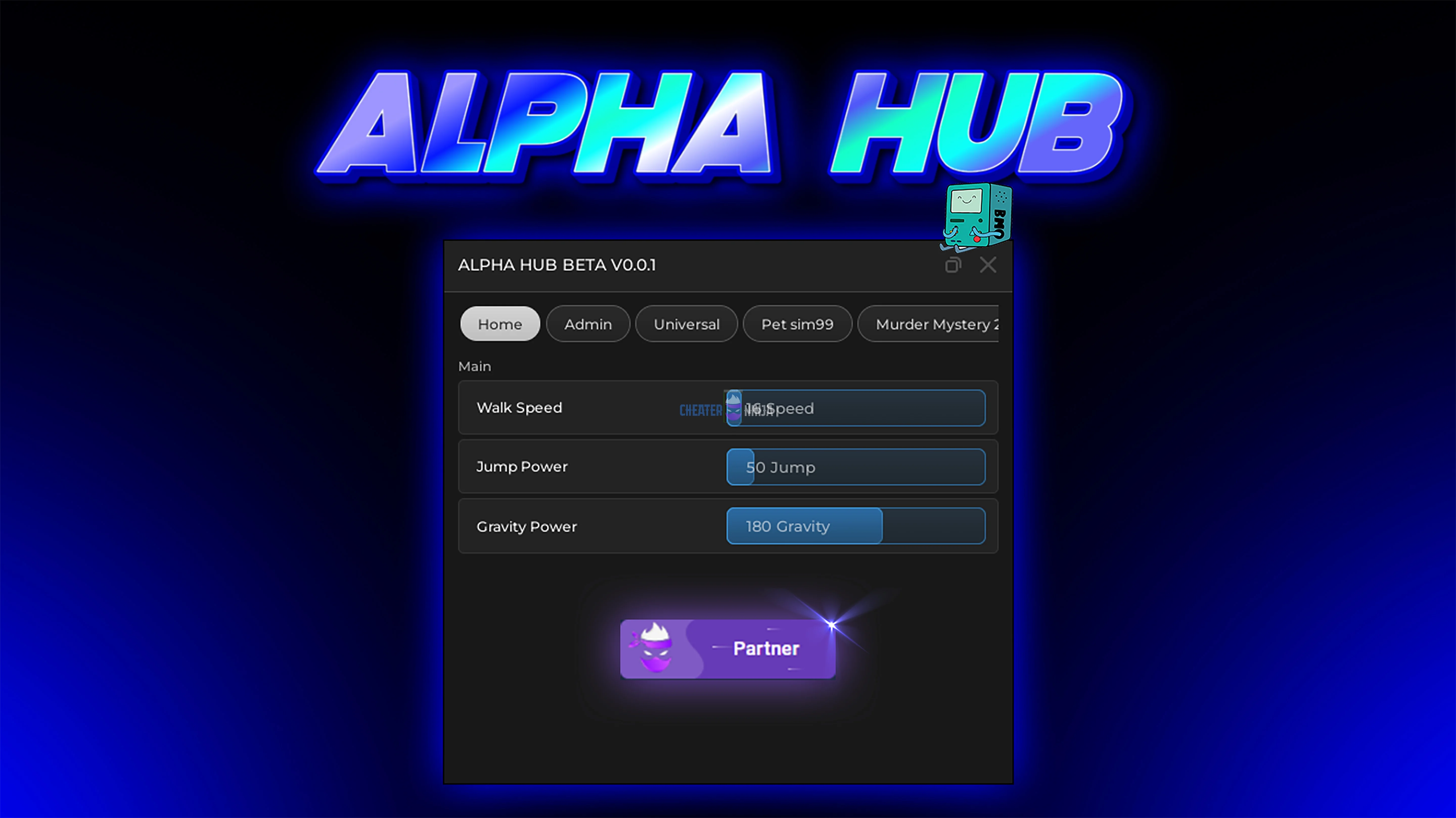 Roblox Alpha Hub Script V1.0.0a RELEASE [Big Update] - Cheater.Ninja